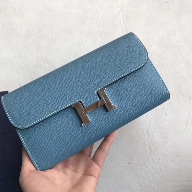 エルメス コンスタンスロング ブルージーン ヴォーエプソン シルバー金具
