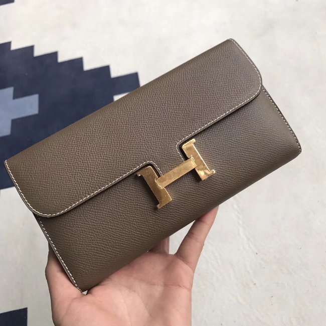 エルメス コンスタンスロング エトゥープ ヴォーエプソン ゴールド金具