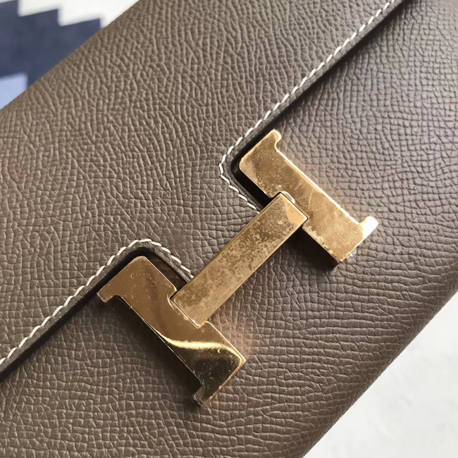 エルメス コンスタンスロング エトゥープ ヴォーエプソン ゴールド金具