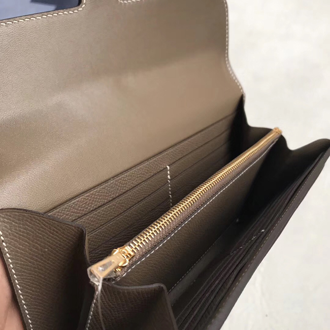 エルメス コンスタンスロング エトゥープ ヴォーエプソン ゴールド金具