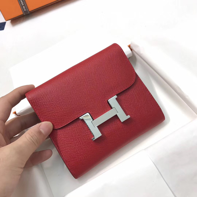 エルメス コンスタンス コンパクト ルージュグレナ ヴォーエプソン シルバー金具