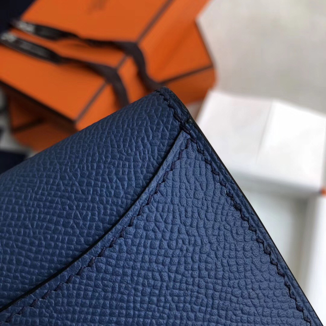 エルメス コンスタンス コンパクト ブルーアガット ヴォーエプソン シルバー金具