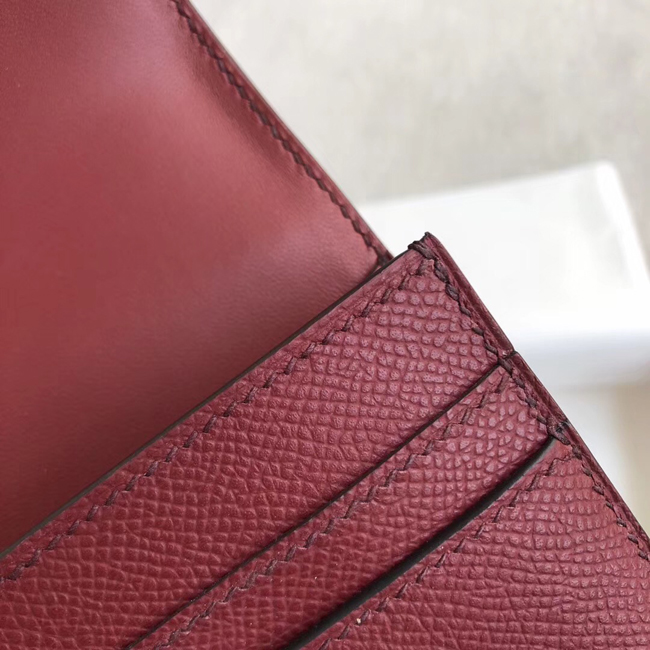エルメス コンスタンス コンパクト ルージュアッシュ ヴォーエプソン ゴールド金具