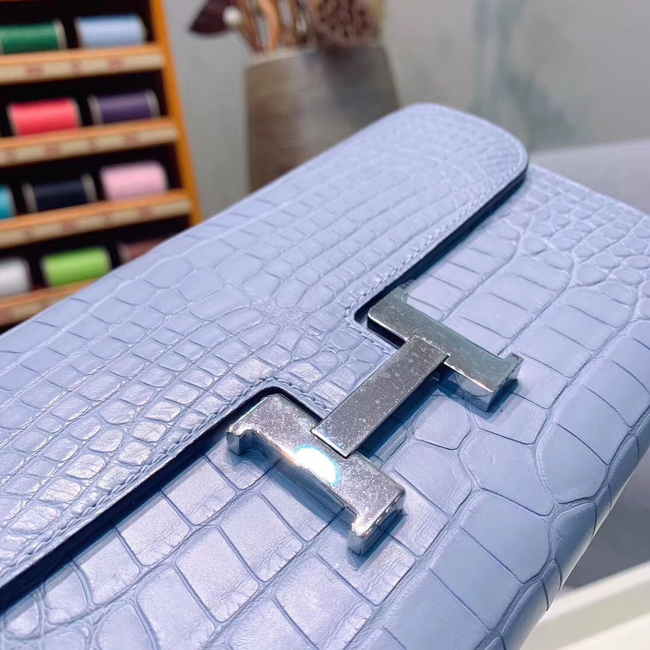 エルメス コンスタンスロング ブルーラン クロコダイル シルバー金具