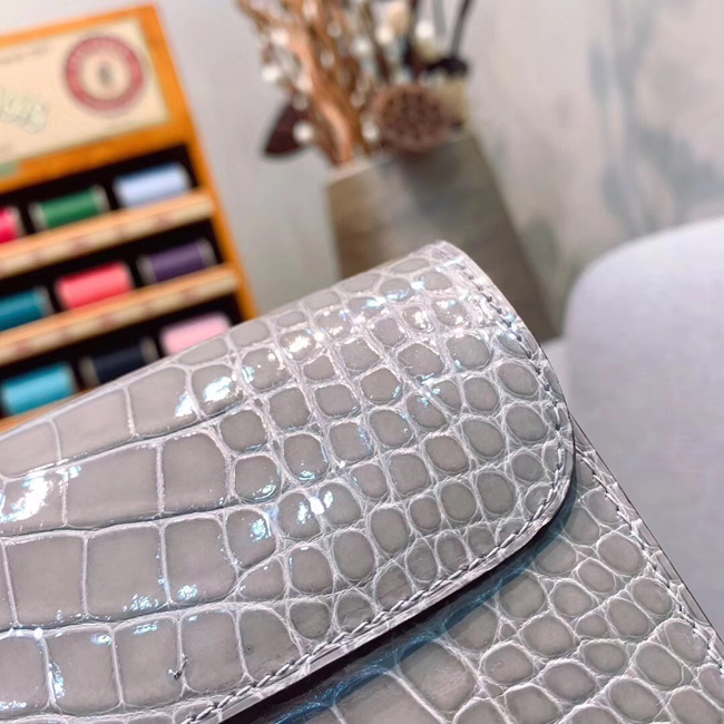 エルメス コンスタンスロング セージ クロコダイル ゴールド金具