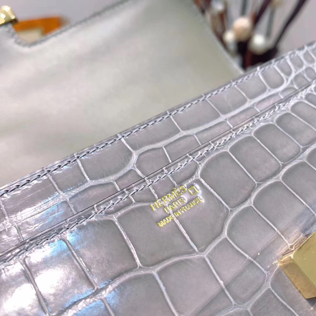 エルメス コンスタンスロング セージ クロコダイル ゴールド金具