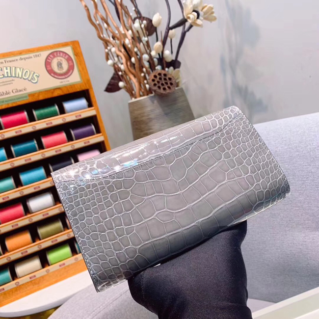 エルメス コンスタンスロング セージ クロコダイル ゴールド金具