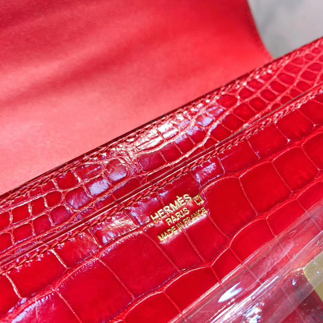 エルメス コンスタンスロング ブーゲンビリア クロコダイル ゴールド金具