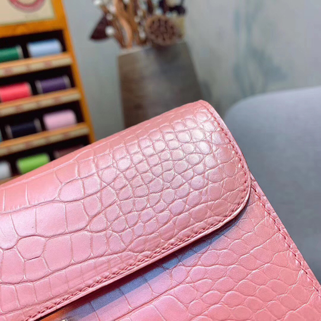 エルメス コンスタンスロング ピンク クロコダイル ゴールド金具