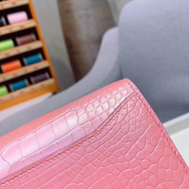 エルメス コンスタンスロング ピンク クロコダイル ゴールド金具
